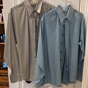 Men's Classic Dress Shirts - green and Blue